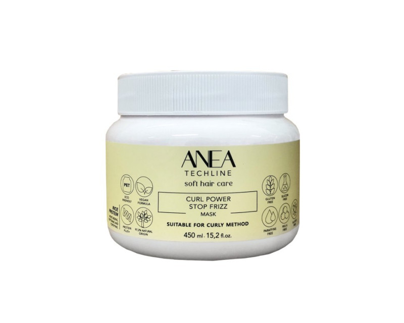 Anea Techline Curl Power Stop Frizz mascarilla potencia rizos 450ml